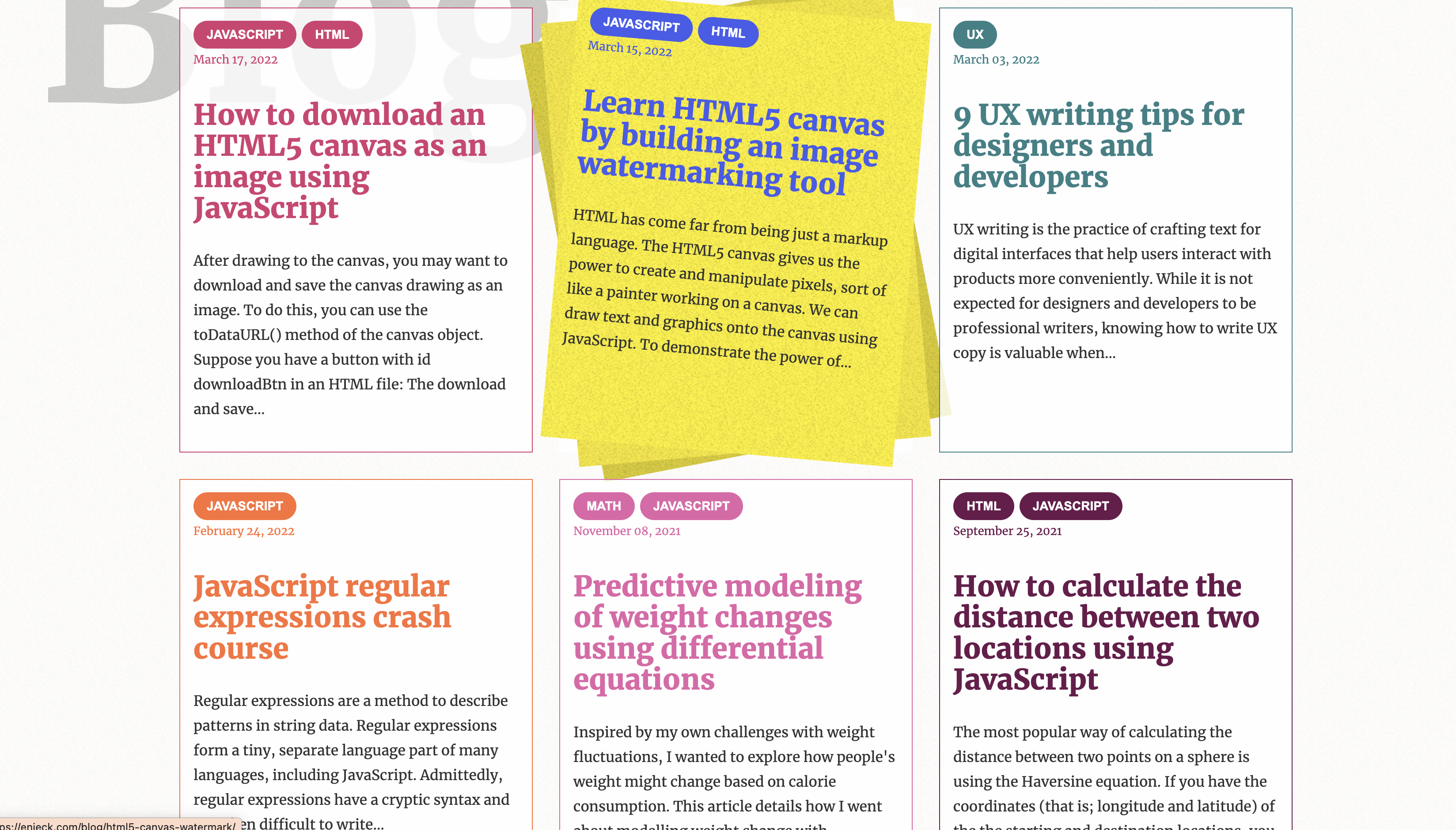 Personal Website - custom designed personal website featuring advanced CSS animations, interactive hover effects, and an integrated blog platform.